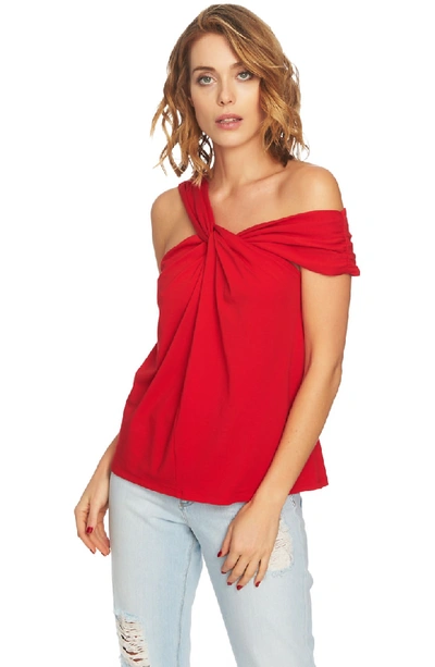 Shop 1.state Twist Front One-shoulder Top In True Red