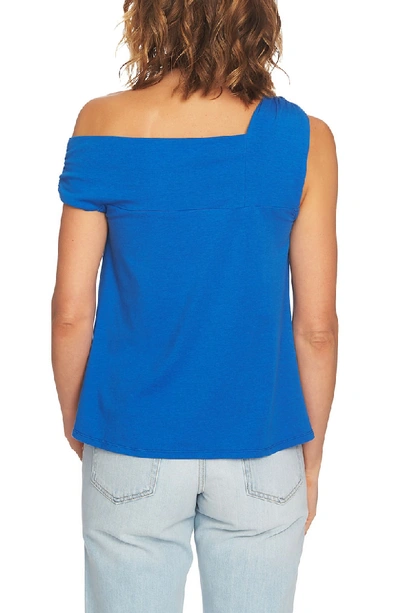 Shop 1.state Twist Front One-shoulder Top In Zen Blue