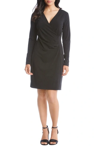 Shop Karen Kane Faux Wrap Dress In Black