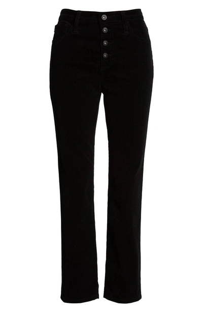 Shop Ag The Isabelle Button High Waist Ankle Straight Leg Jeans In Super Black