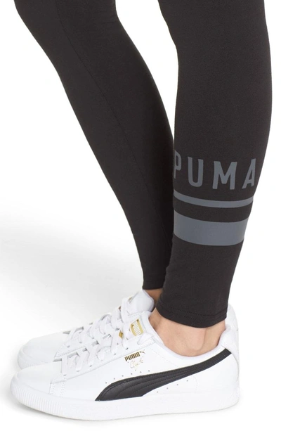 Shop Puma Athletic Logo Leggings In Cotton Black