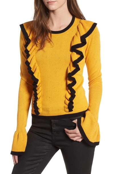 Shop The Fifth Label Transcript Ruffle Sweater In Mustard