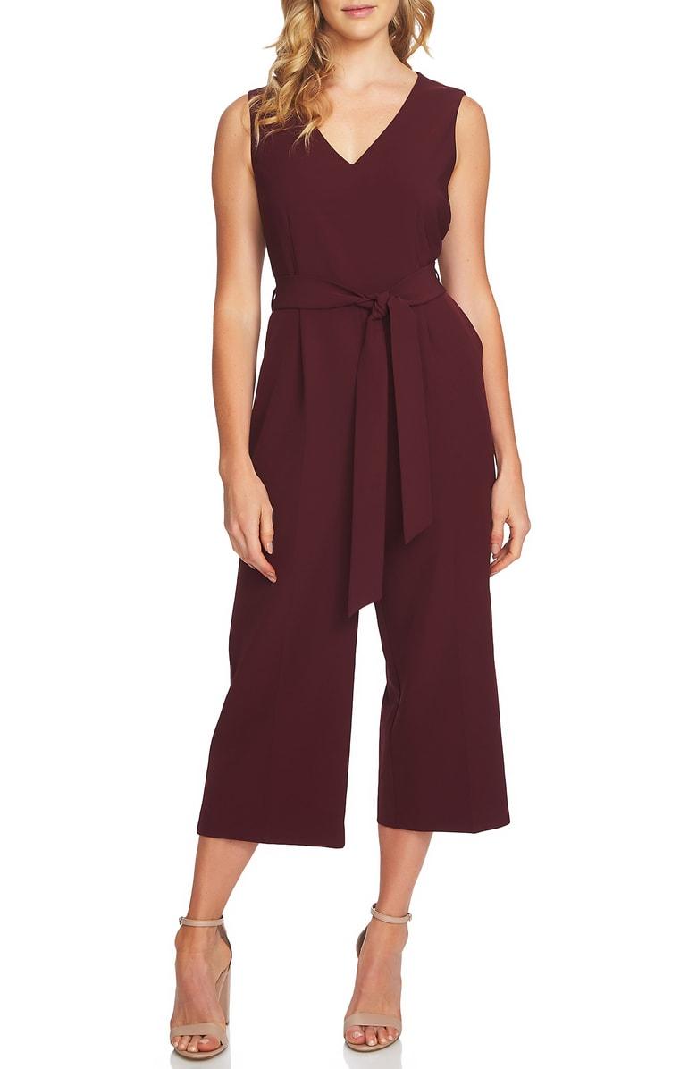 vince camuto tie waist jumpsuit