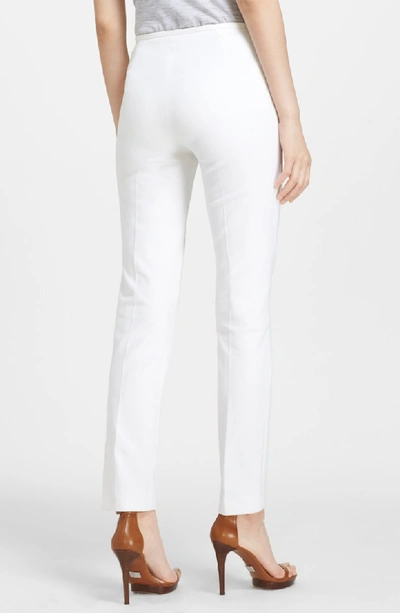 Shop Michael Kors Skinny Stretch Cotton Twill Pants In Optic White