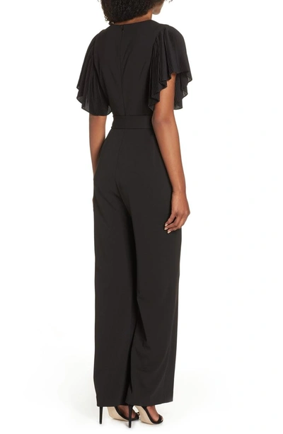 Shop Eliza J Pleat Sleeve Jumpsuit In Black