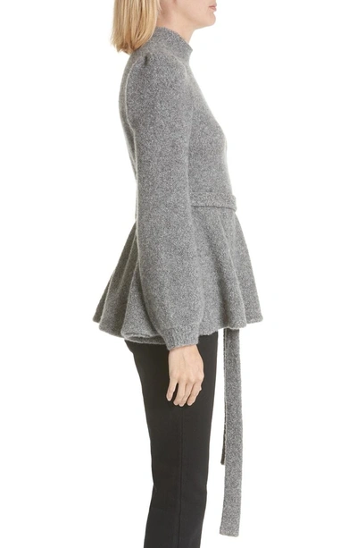 Shop Co Belted Cashmere Blend Sweater In Grey