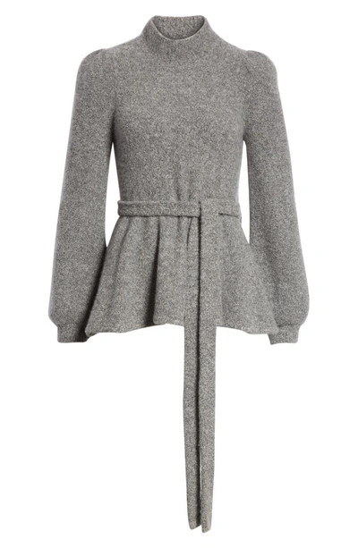Shop Co Belted Cashmere Blend Sweater In Grey