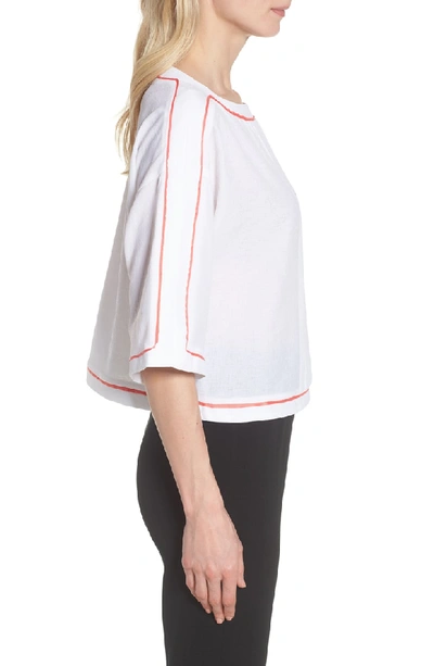 Shop Ming Wang Contrast Trim Tunic In White/ Daylily