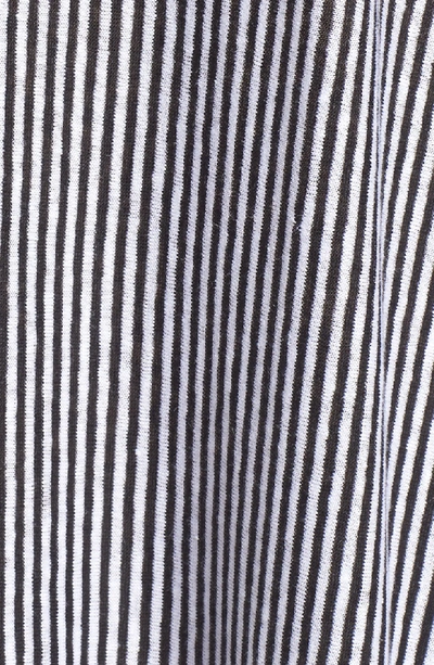 Shop Eileen Fisher Stripe Organic Linen Jersey Shift Dress In Black/ White