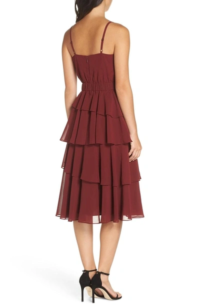 Shop Ali & Jay Love Is All Around Ruffle Tiered Dress In Maroon