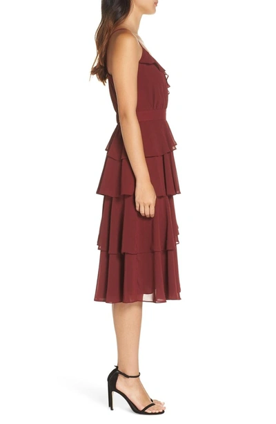 Shop Ali & Jay Love Is All Around Ruffle Tiered Dress In Maroon