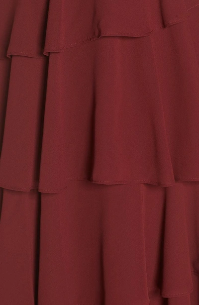 Shop Ali & Jay Love Is All Around Ruffle Tiered Dress In Maroon