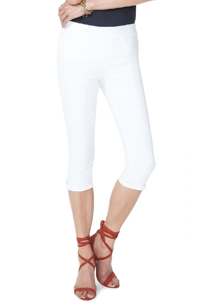 Shop Nydj High Waist Pull-on Stretch Skinny Capri Jeans In Optic White