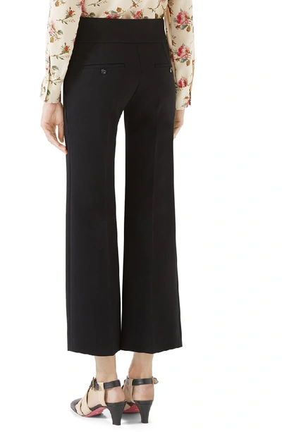 Shop Gucci Double G Stretch Jersey Crop Pants In Black