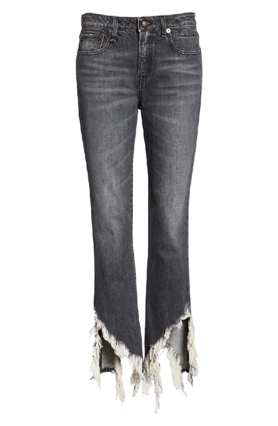 Shop R13 Frayed Kick Fit Jeans In Harper Gray