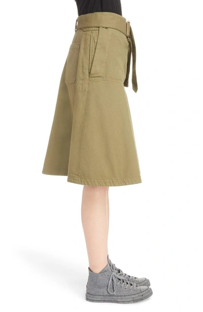 Shop Jw Anderson Fold Front Skirt In Khaki