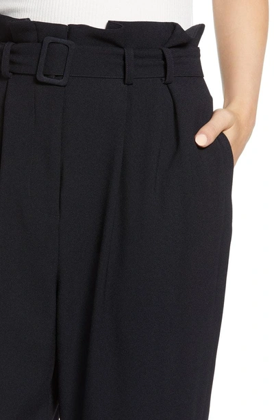 Shop The Fifth Label Chemistry Paperbag Waist Crop Pants In Navy
