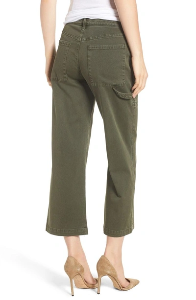 Shop Hudson Crop Straight Leg Cargo Pants In Military Green 2