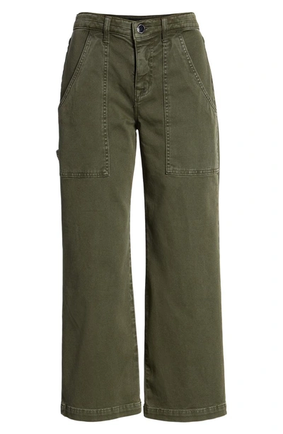 Shop Hudson Crop Straight Leg Cargo Pants In Military Green 2