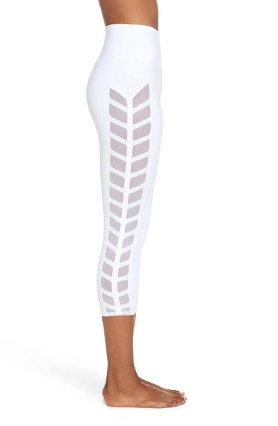 Shop Alo Yoga Chevron High Waist Capri Leggings In White