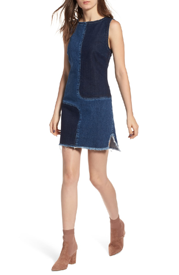 two tone denim dress
