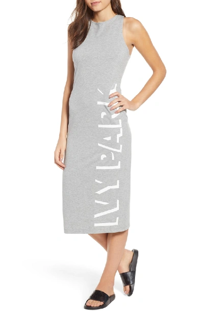 Shop Ivy Park Shadow Logo Dress In Grey Marl