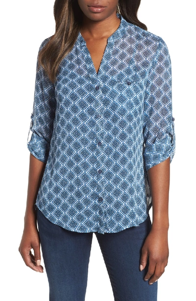 Shop Kut From The Kloth Jasmine Top In Ivory/ Navy