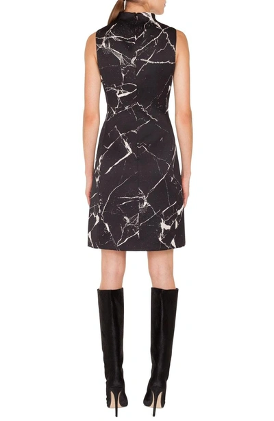 Shop Akris Marble Tile Jacquard Dress In Black/ Paper