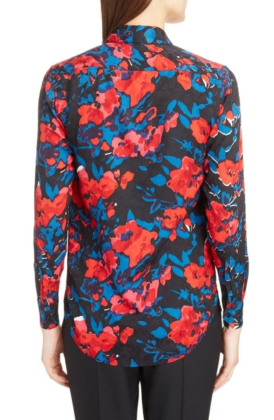 Shop Saint Laurent Floral Jacquard Shirt In Rouge