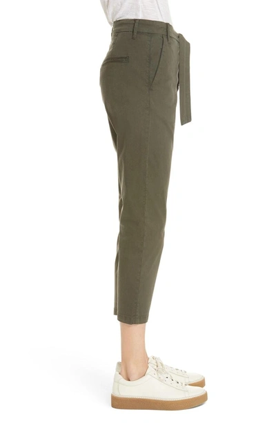 Shop 3x1 Vic Belted Crop Chinos In Olive Olive