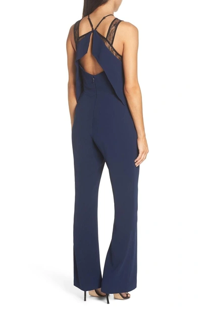 Shop Harlyn Lace Strap Popover Bodice Jumpsuit In Navy