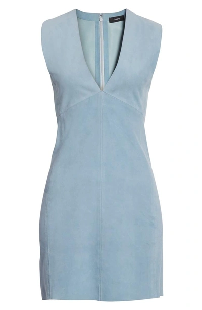 Shop Theory Zinovin S. Double Face Suede Dress In Deep Morning Blue