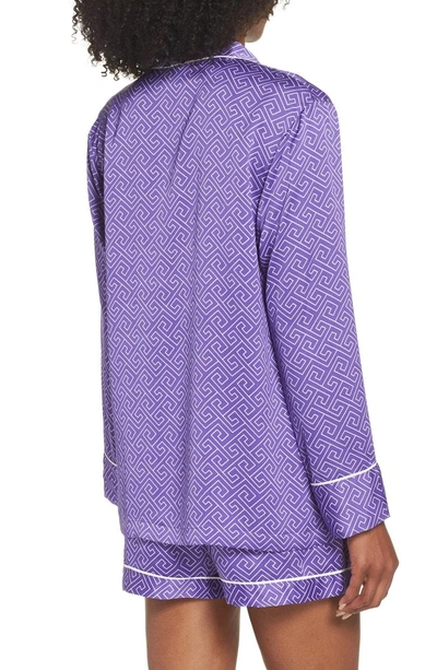 Shop Natori Labyrinth Shorty Pajamas In Dark Violet