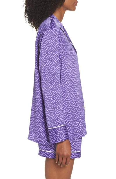 Shop Natori Labyrinth Shorty Pajamas In Dark Violet