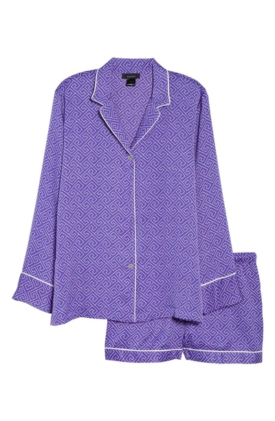 Shop Natori Labyrinth Shorty Pajamas In Dark Violet