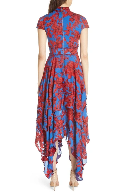 Shop Alice And Olivia Ilia Tie Neck Layered Ruffle Dress In Fancy Floral