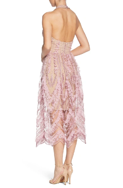Shop Dress The Population Valerie Halter Dress In Lilac/ Nude