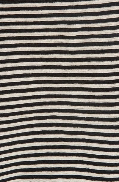 Shop Eileen Fisher Organic Linen Blend Stripe Top In Black