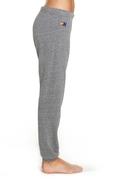 Shop Aviator Nation Stripe Sweatpants In Heather Grey