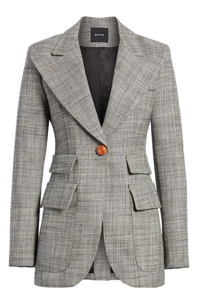 Shop Smythe Birkin Wool Blazer In Grey Tweed
