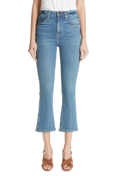 Shop Khaite Benny Crop Flare Jeans In Vintage Wash