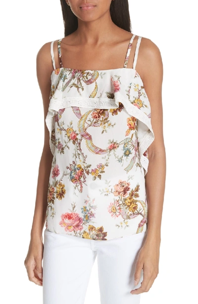 Shop Needle & Thread Rainbow Rose Deconstructed Top In Ivory