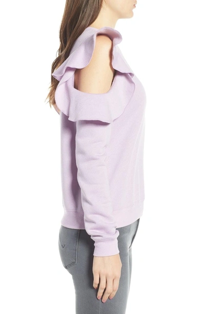 Shop Rebecca Minkoff Gracie Cold Shoulder Sweatshirt In Lilac