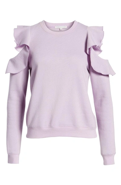 Shop Rebecca Minkoff Gracie Cold Shoulder Sweatshirt In Lilac