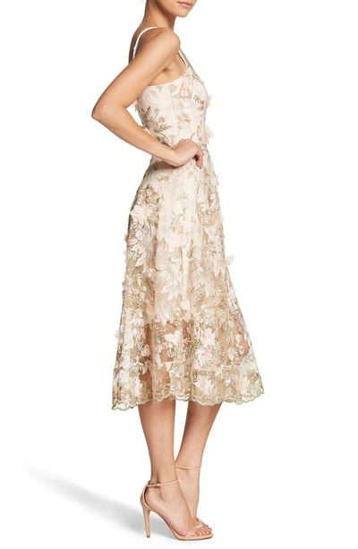 Shop Dress The Population Uma Floral Embroidered Lace Dress In Pale Blush/ Pink Floral