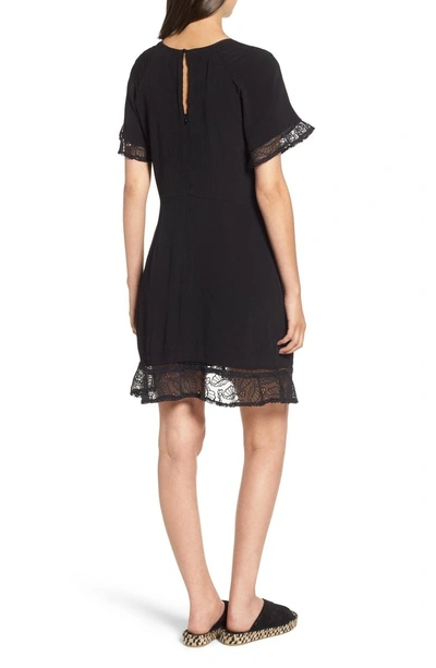 Shop Heartloom Ansel Lace Trim A-line Dress In Black