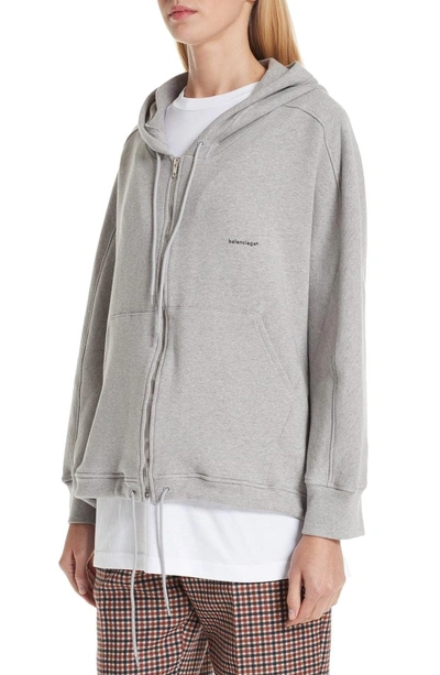 Shop Balenciaga Cocoon Hoodie In Heather Grey