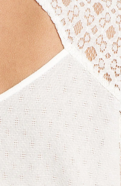 Shop Heartloom Shayla Lace Detail Cotton Eyelet Top In Eggshell
