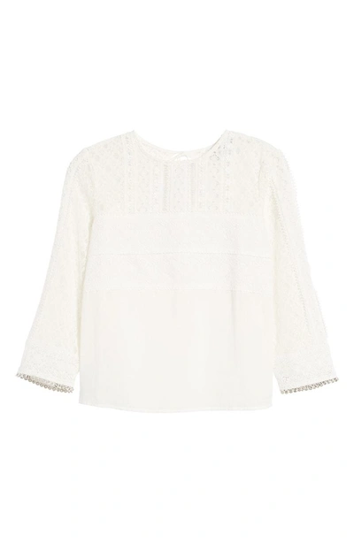 Shop Heartloom Shayla Lace Detail Cotton Eyelet Top In Eggshell