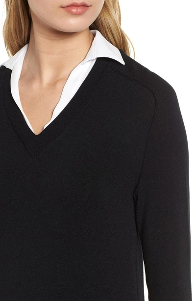 Shop Bailey44 Grand Duke Layer Sweater In Black/ Chalk
